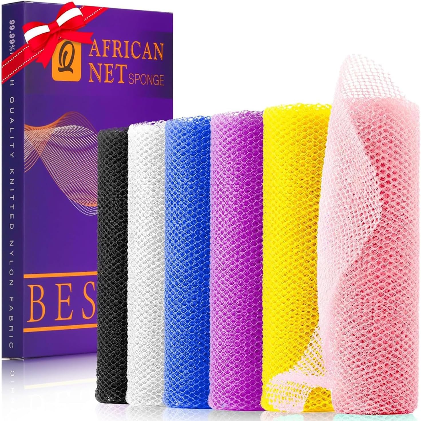 African Bath Sponge African Net Long Net Bath Sponge Exfoliating Shower Body Scrubber Back Scrubber Skin Smoother,Great for Daily Use Quick Pick Grocers
